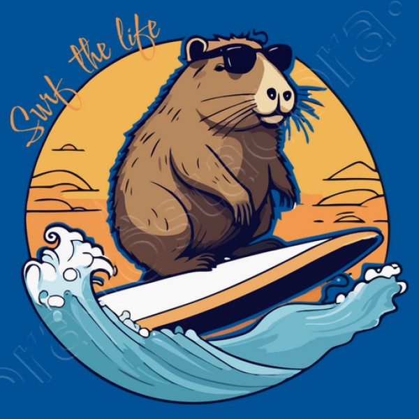 Capibara Surfeando