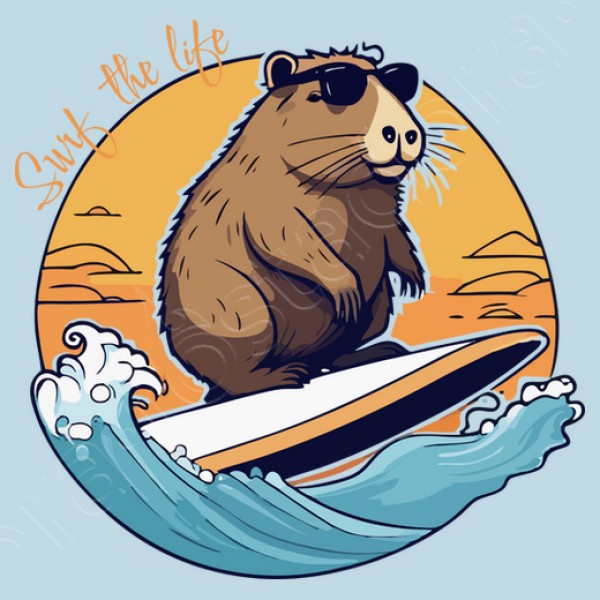 Capibara Surfeando