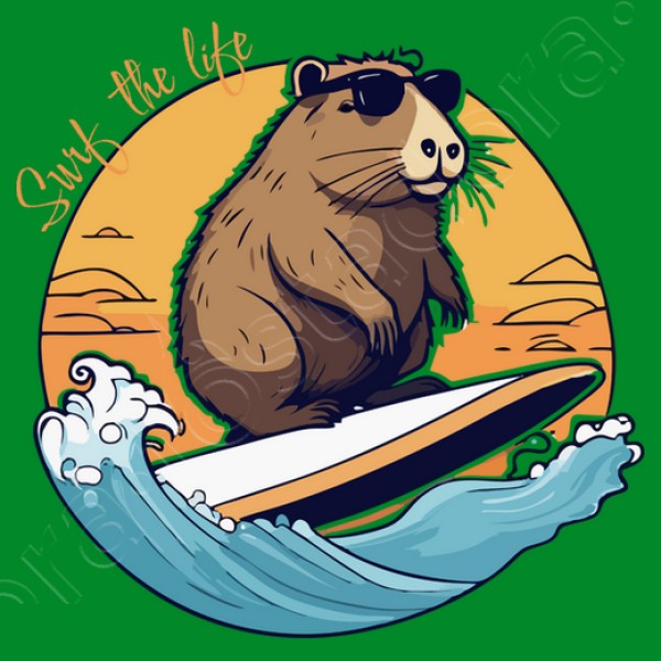 Capibara Surfeando