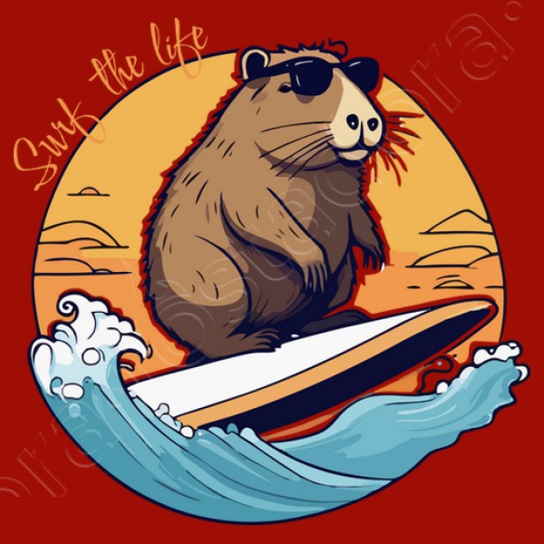 Capibara Surfeando