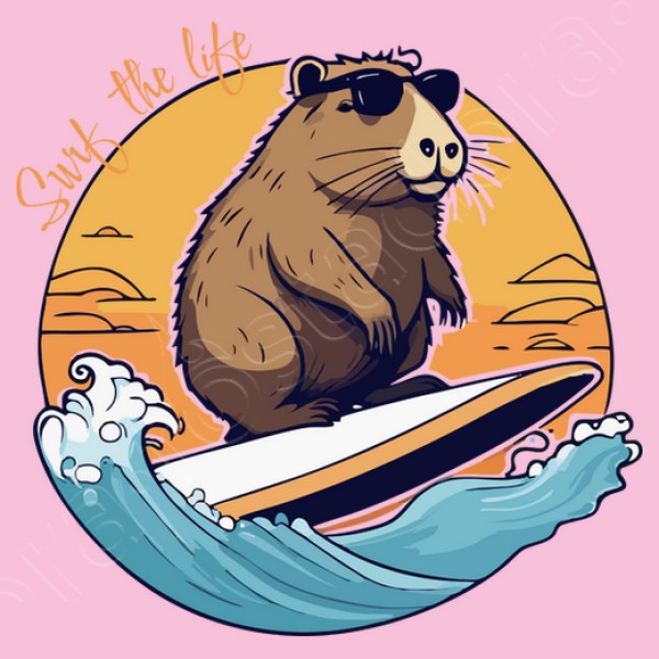 Capibara Surfeando