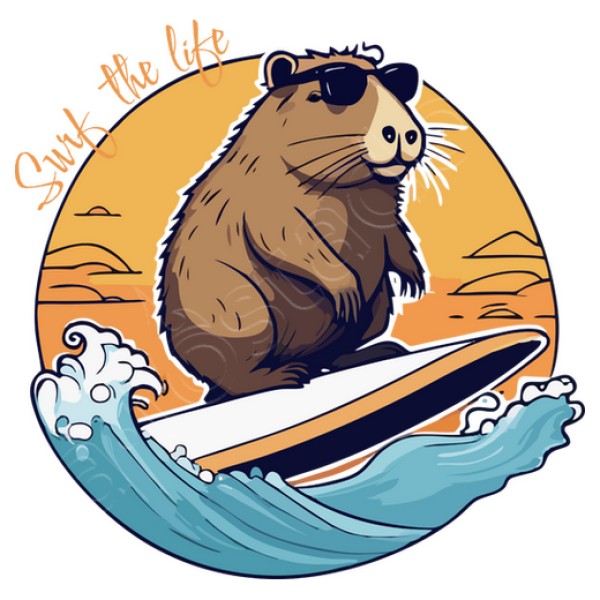 Capibara Surfeando