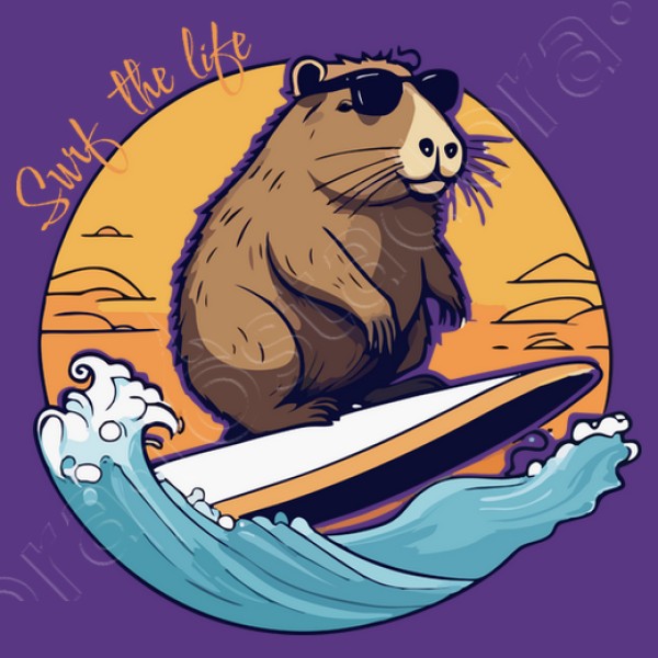 Capibara Surfeando