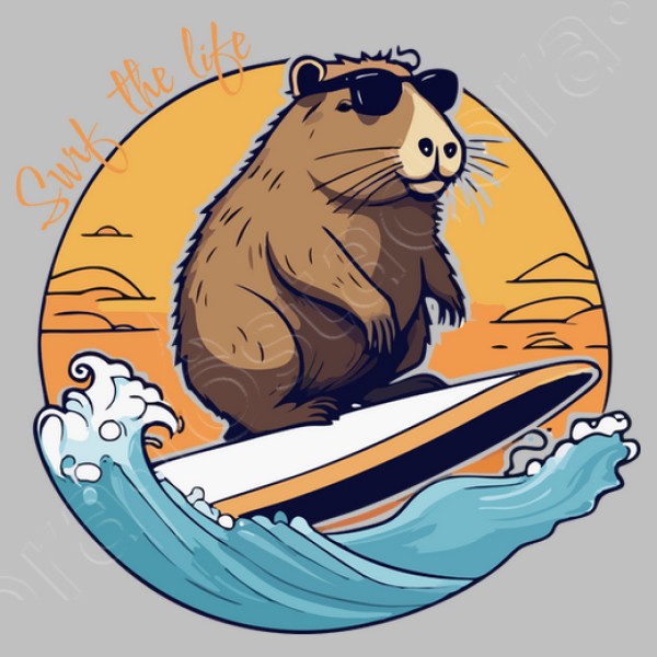 Capibara Surfeando