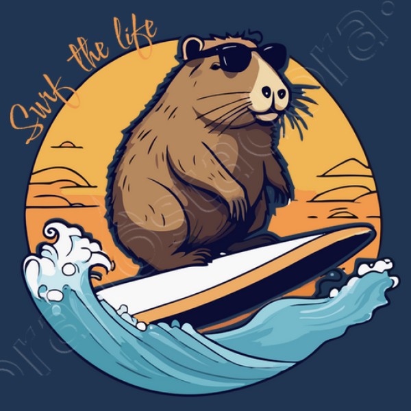 Capibara Surfeando