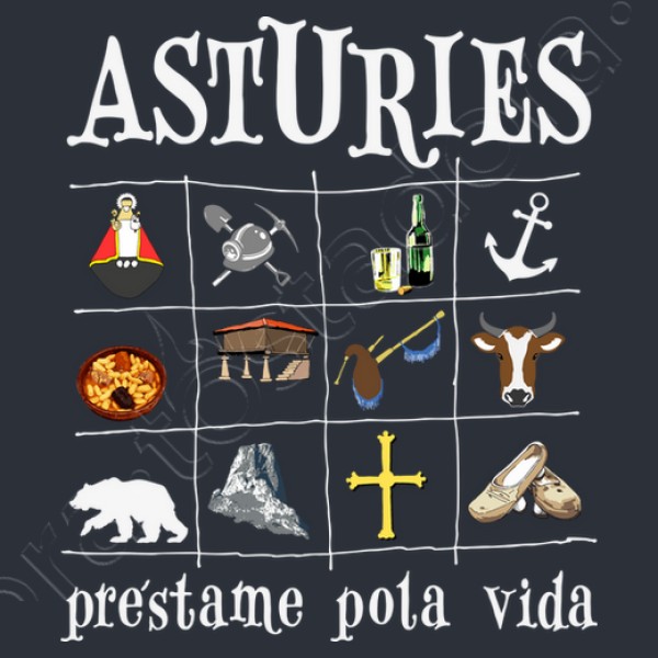 Asturies 2017 fondo oscuro - Camiseta para niu00f1o de manga corta