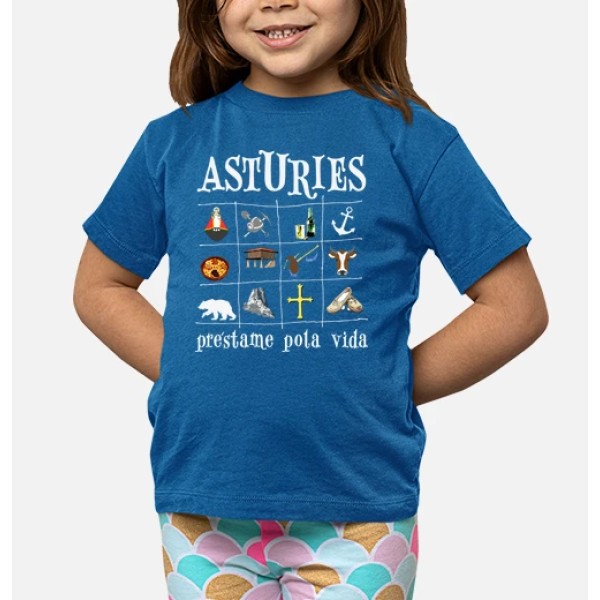 Asturies 2017 fondo oscuro - Camiseta para niu00f1o de manga corta