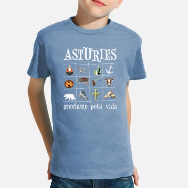 Asturies 2017 fondo oscuro - Camiseta para niu00f1o de manga corta