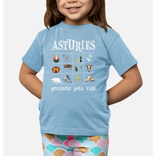 Asturies 2017 fondo oscuro - Camiseta para niu00f1o de manga corta