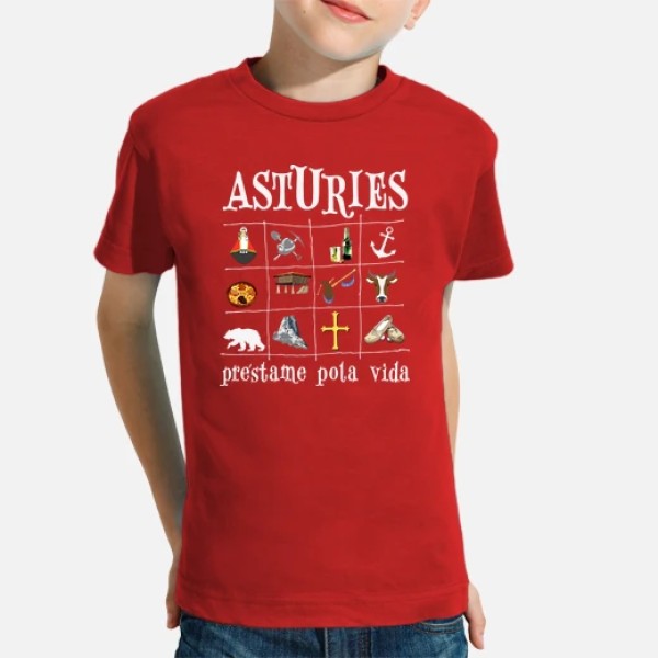 Asturies 2017 fondo oscuro - Camiseta para niu00f1o de manga corta