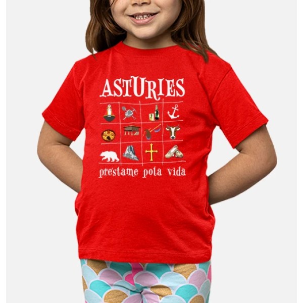 Asturies 2017 fondo oscuro - Camiseta para niu00f1o de manga corta