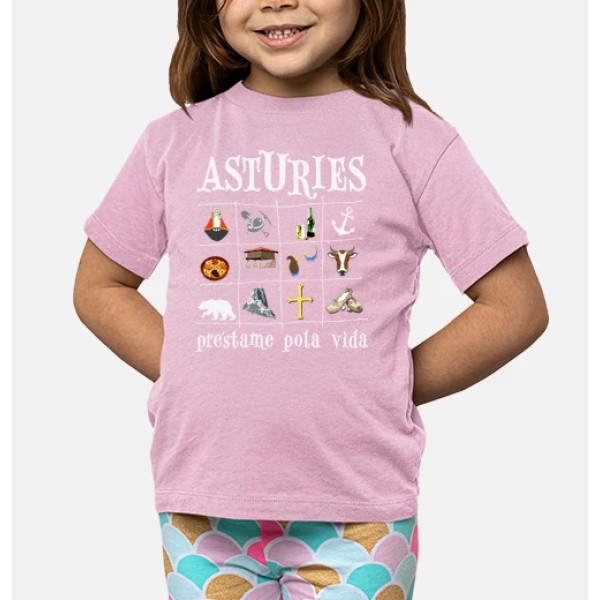 Asturies 2017 fondo oscuro - Camiseta para niu00f1o de manga corta