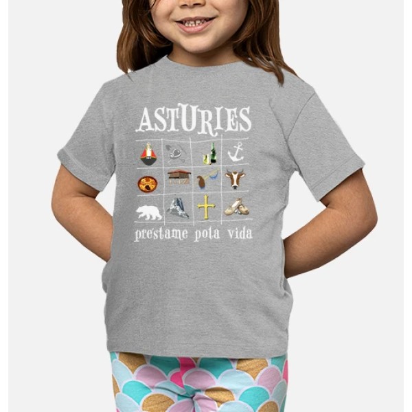 Asturies 2017 fondo oscuro - Camiseta para niu00f1o de manga corta