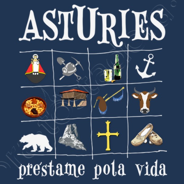 Asturies 2017 fondo oscuro - Camiseta para niu00f1o de manga corta