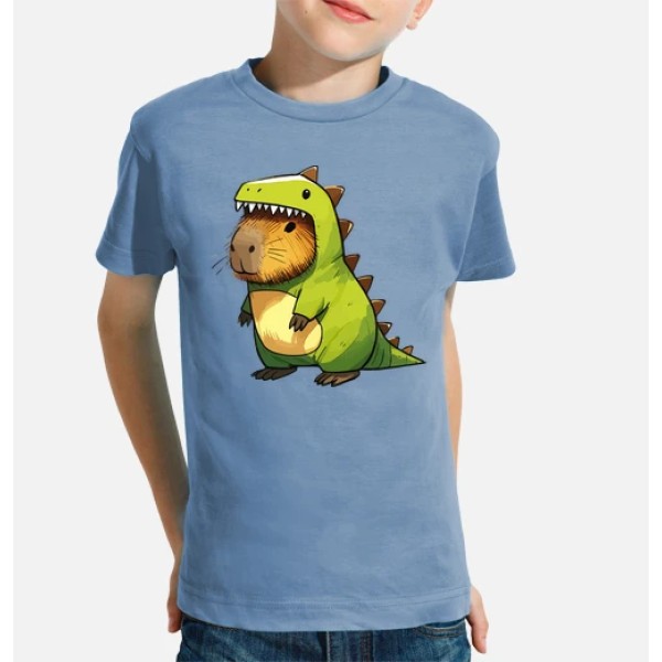 Capibara esbozada con disfraz de dinosa