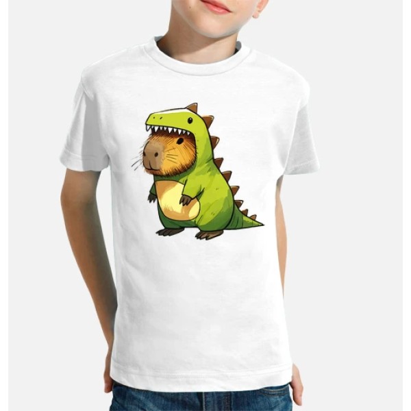 Capibara esbozada con disfraz de dinosa