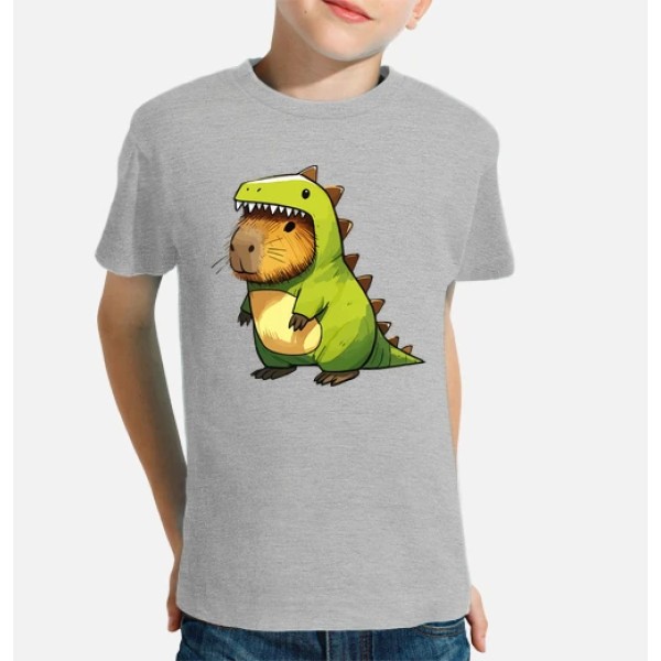 Capibara esbozada con disfraz de dinosa
