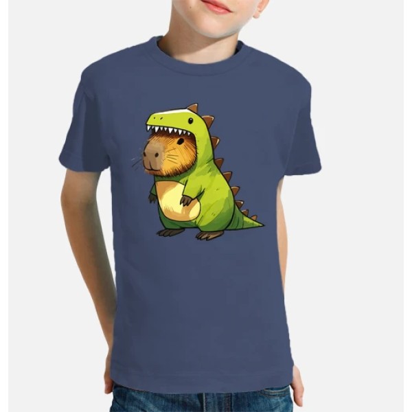 Capibara esbozada con disfraz de dinosa