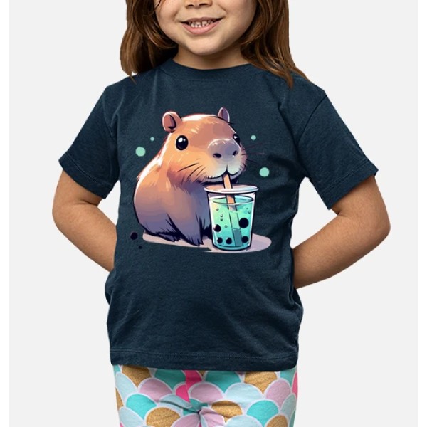 El capibara bebe tu00e9 de boba