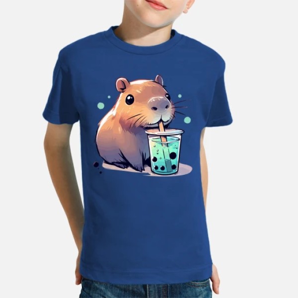 El capibara bebe tu00e9 de boba