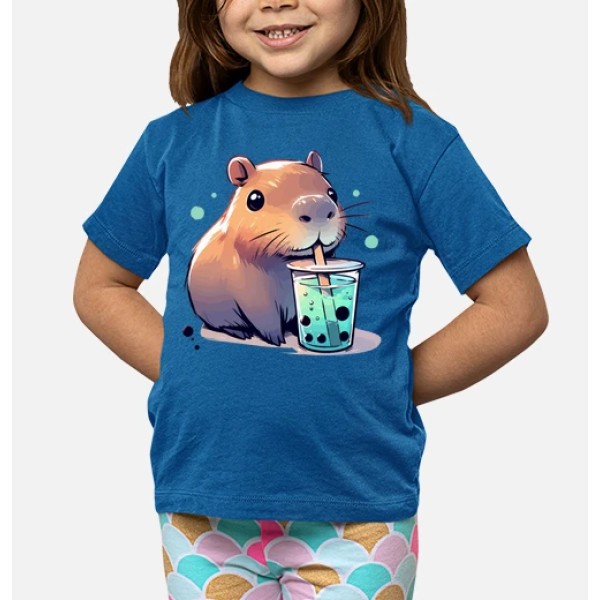 El capibara bebe tu00e9 de boba