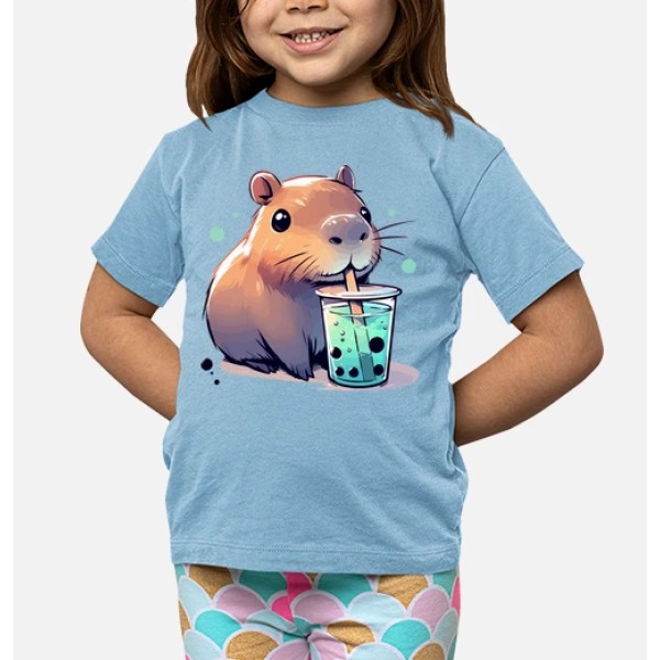 El capibara bebe tu00e9 de boba