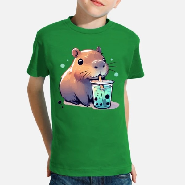 El capibara bebe tu00e9 de boba