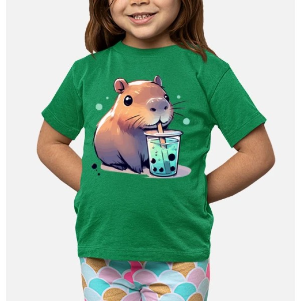 El capibara bebe tu00e9 de boba