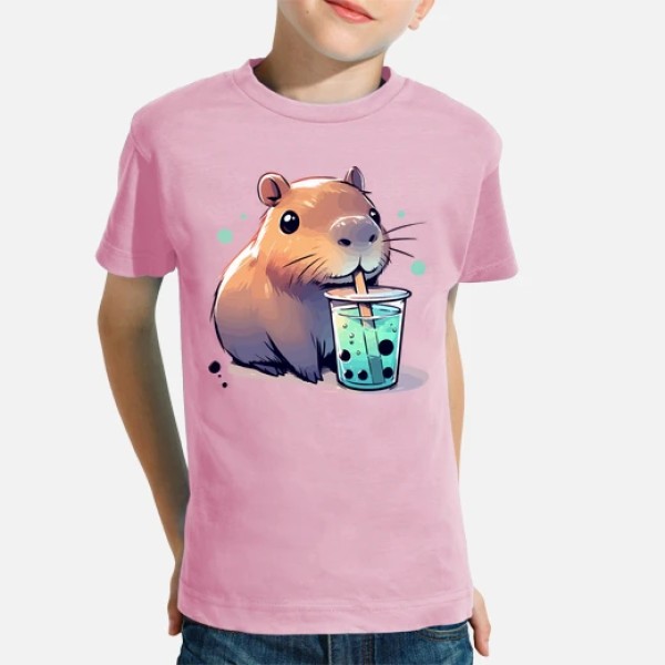 El capibara bebe tu00e9 de boba