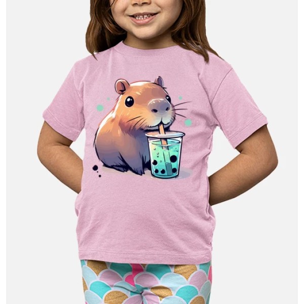 El capibara bebe tu00e9 de boba