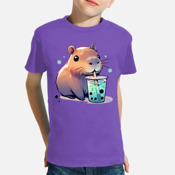 El capibara bebe tu00e9 de boba