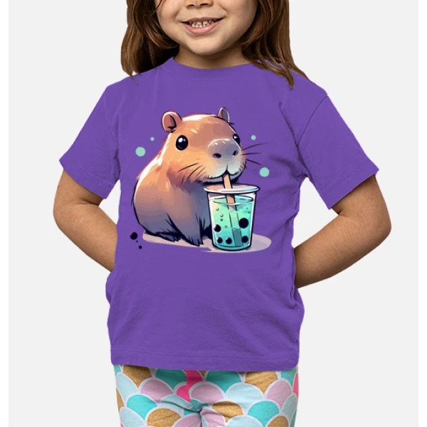 El capibara bebe tu00e9 de boba