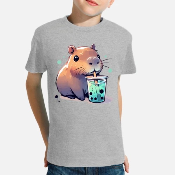 El capibara bebe tu00e9 de boba