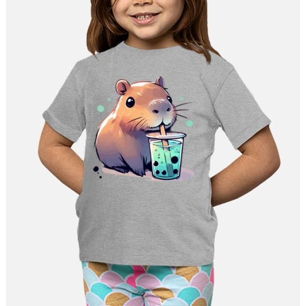 El capibara bebe tu00e9 de boba