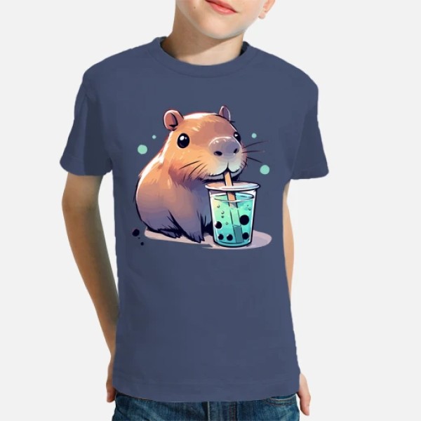 El capibara bebe tu00e9 de boba