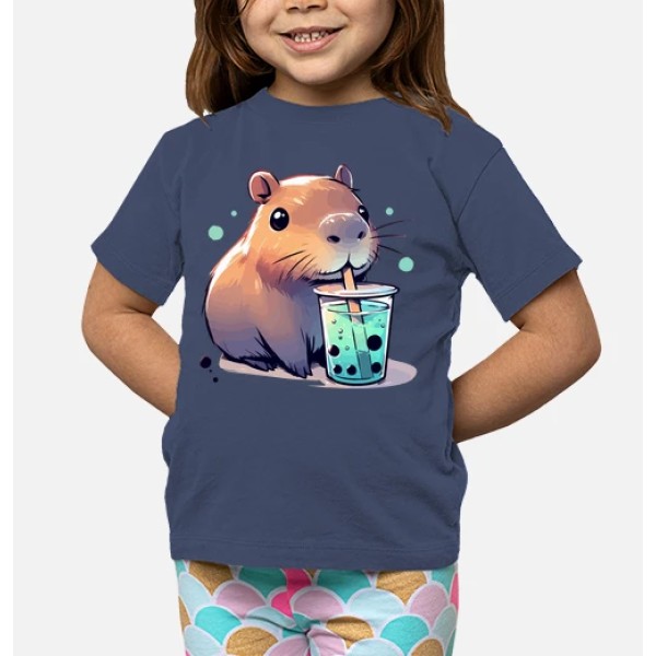 El capibara bebe tu00e9 de boba