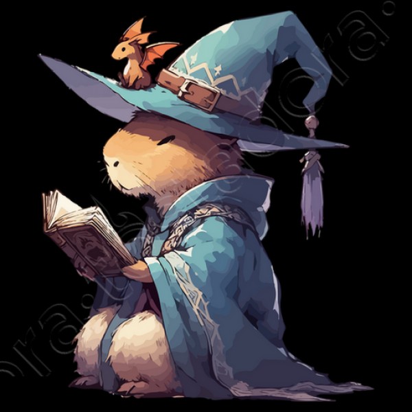 leyendo libro de fantasu00eda de capibara d