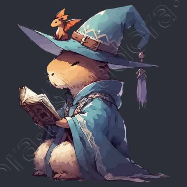 leyendo libro de fantasu00eda de capibara d