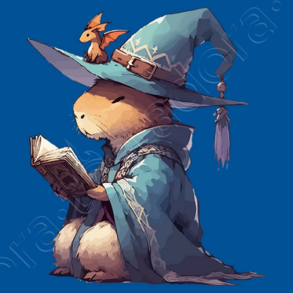 leyendo libro de fantasu00eda de capibara d