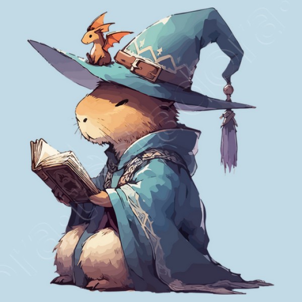 leyendo libro de fantasu00eda de capibara d