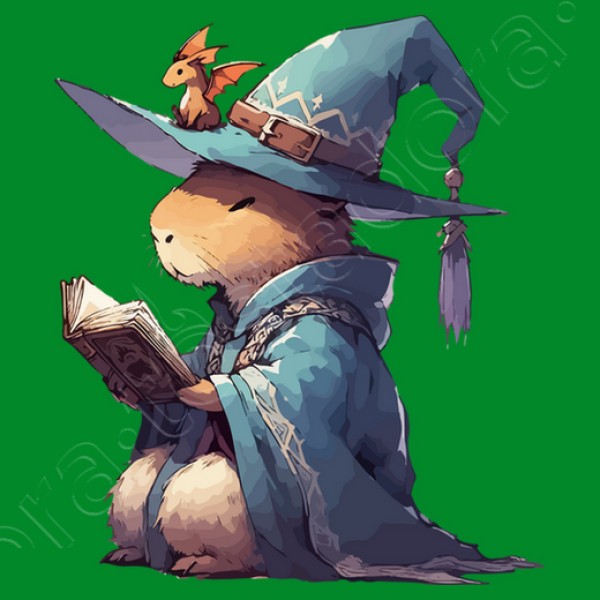 leyendo libro de fantasu00eda de capibara d