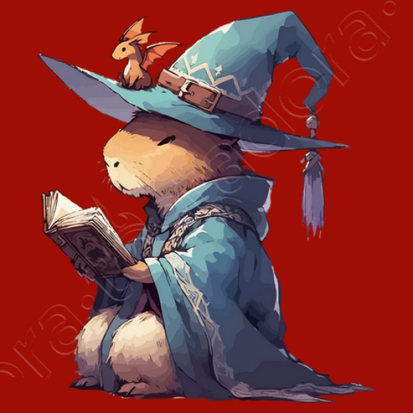 leyendo libro de fantasu00eda de capibara d
