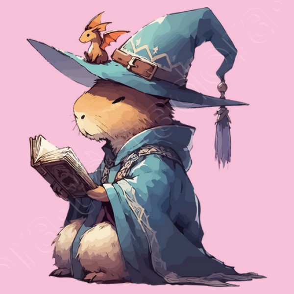 leyendo libro de fantasu00eda de capibara d