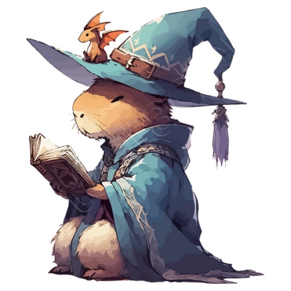 leyendo libro de fantasu00eda de capibara d