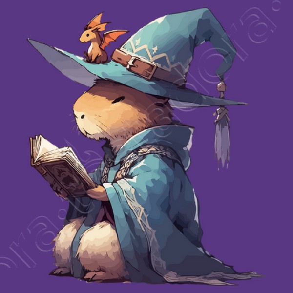 leyendo libro de fantasu00eda de capibara d