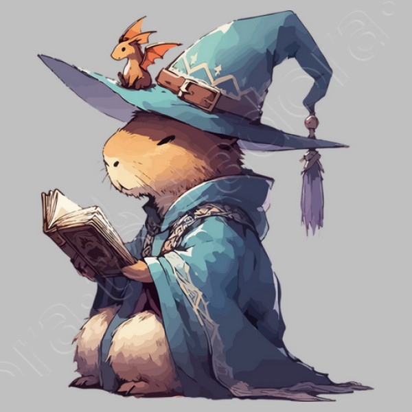 leyendo libro de fantasu00eda de capibara d
