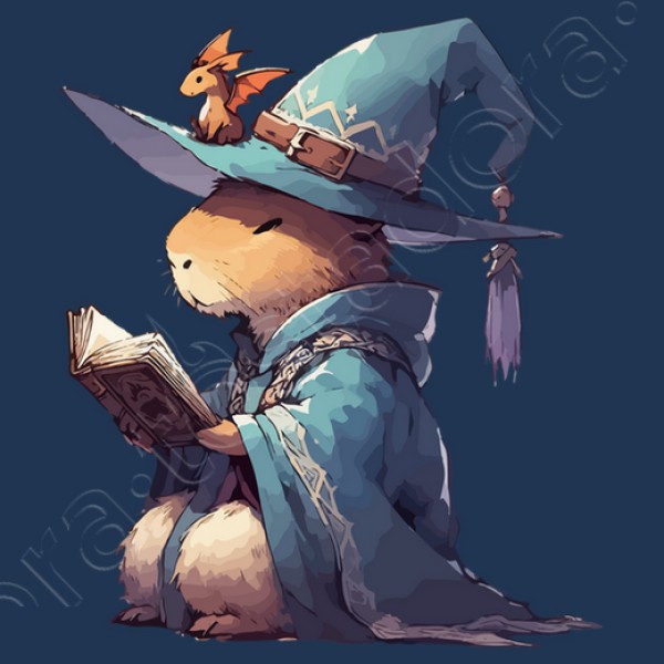 leyendo libro de fantasu00eda de capibara d