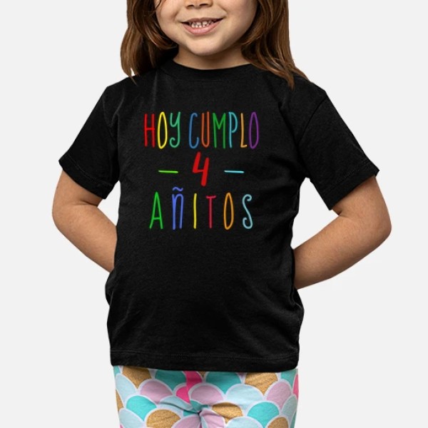Camiseta 4 cumpleau00f1os niu00f1o o niu00f1a