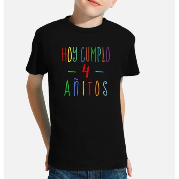 Camiseta 4 cumpleau00f1os niu00f1o o niu00f1a