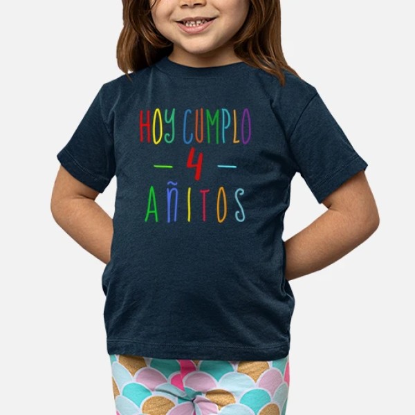 Camiseta 4 cumpleau00f1os niu00f1o o niu00f1a
